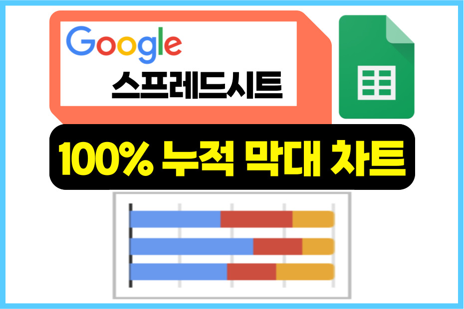 구글 스프레드시트 100% 누적 막대 차트